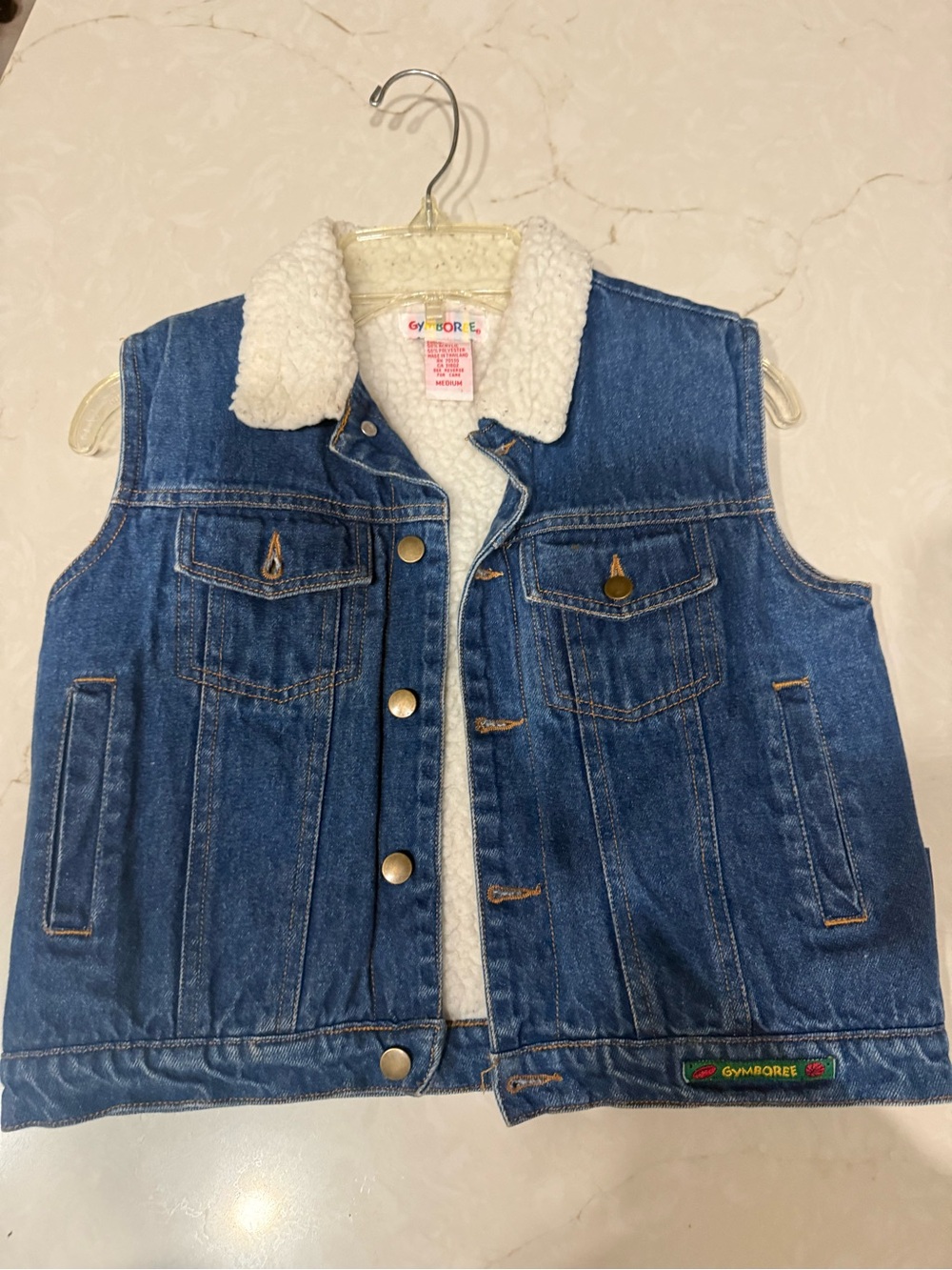 Gymboree Dark Blue Denim Sherpa-Lined Vest